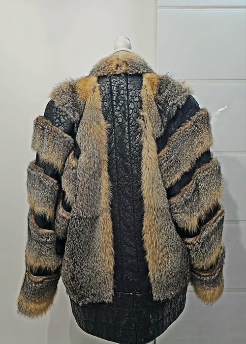 Haină din Blană Naturală de Vulpe și Piele!
