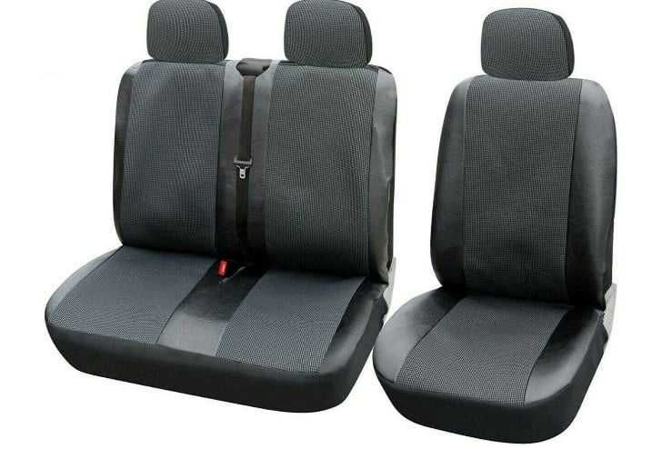 Huse scaune imitatie piele cu mat textil 2+1 ptr autoutilitare