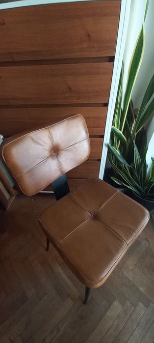 Scaun  în stil loft de la Clayre & Eef Olanda, dining/ birou din piele