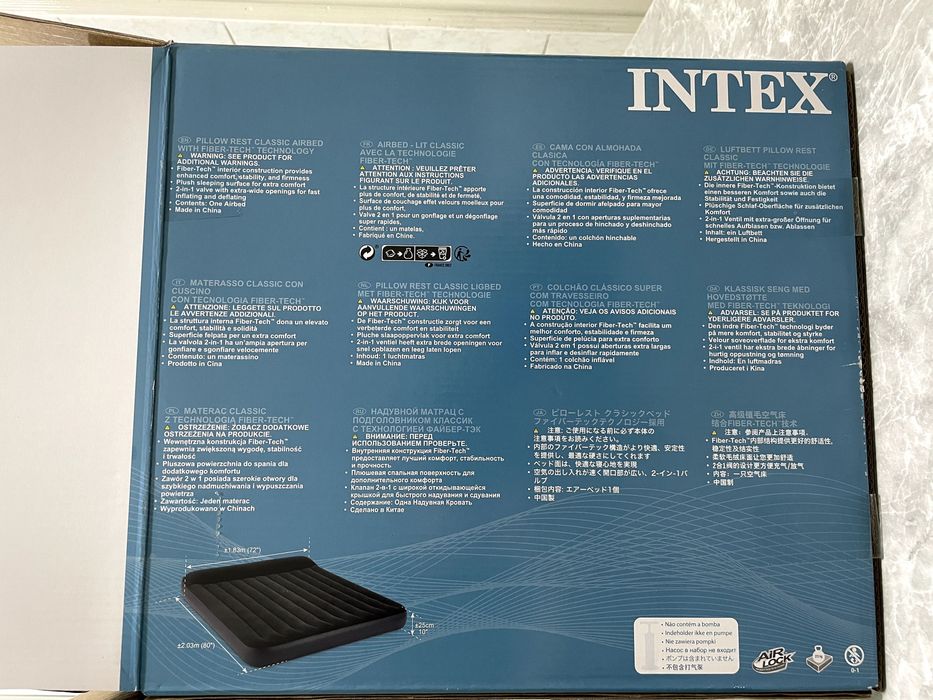 Надувной матрас Intex Dura-Beam + электрический насос