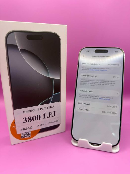 IPHONE 16 PRO 128GB CA NOU•Matei Amanet Crangasi22•44635