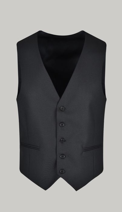 Andrews - Черен стилен мъжки елек Business Regular