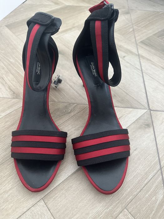 Sandale Mango negru cu visiniu, marimea 37, noi, nepurtate