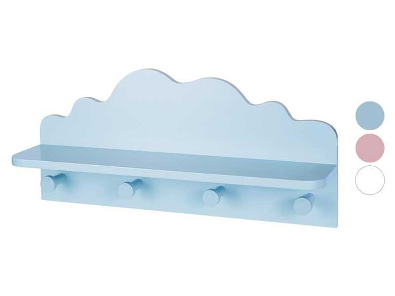 НОВИ! Детска закачалка с рафт 2в1 бял син розов