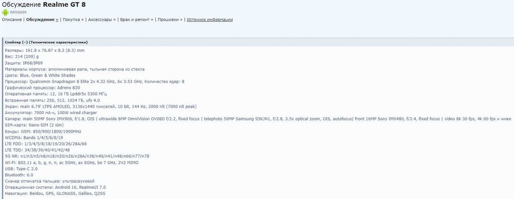 Realme GT 8 12/256 GB