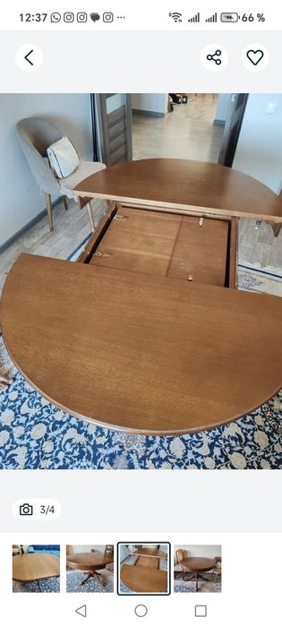 Стол круглой формы раздвижной