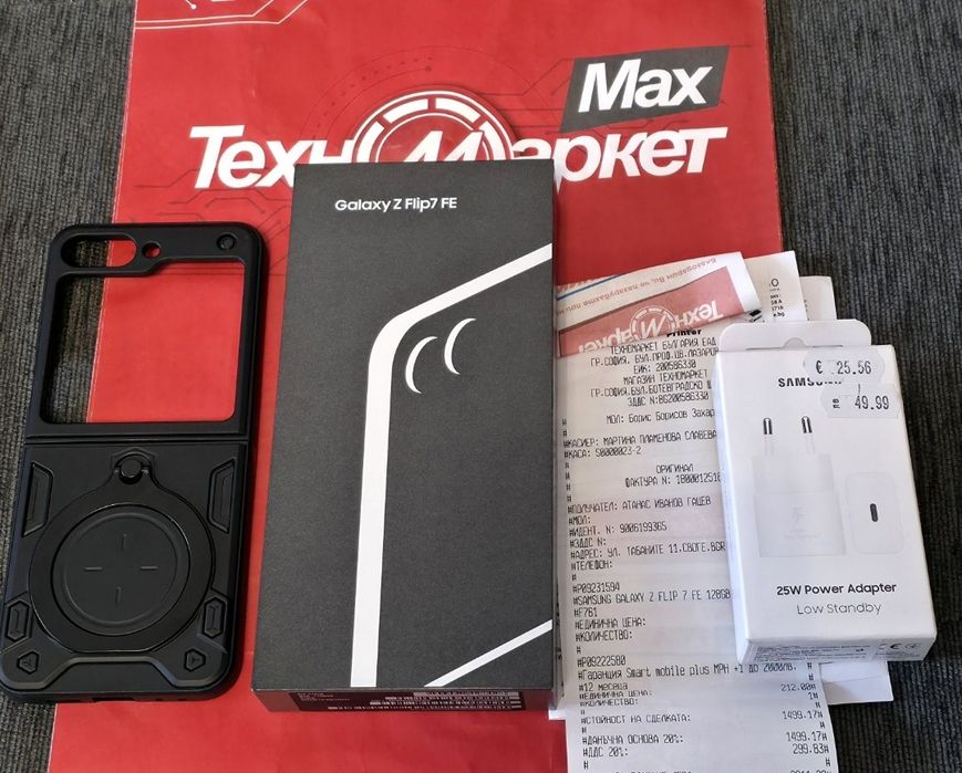 128GB Samsung Z Flip 7 FE Гаранция ТехноМаркет 2027г. Black | Черен