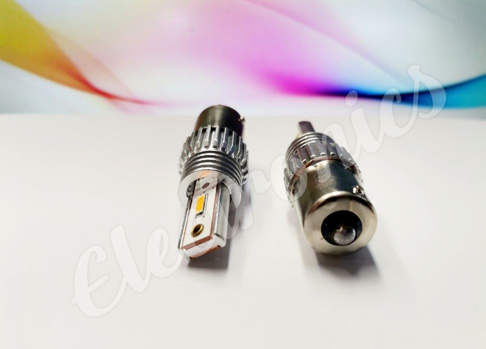 Комплект LED крушки за мигач 21W,  Bau15s, Canbus, amber 2 броя