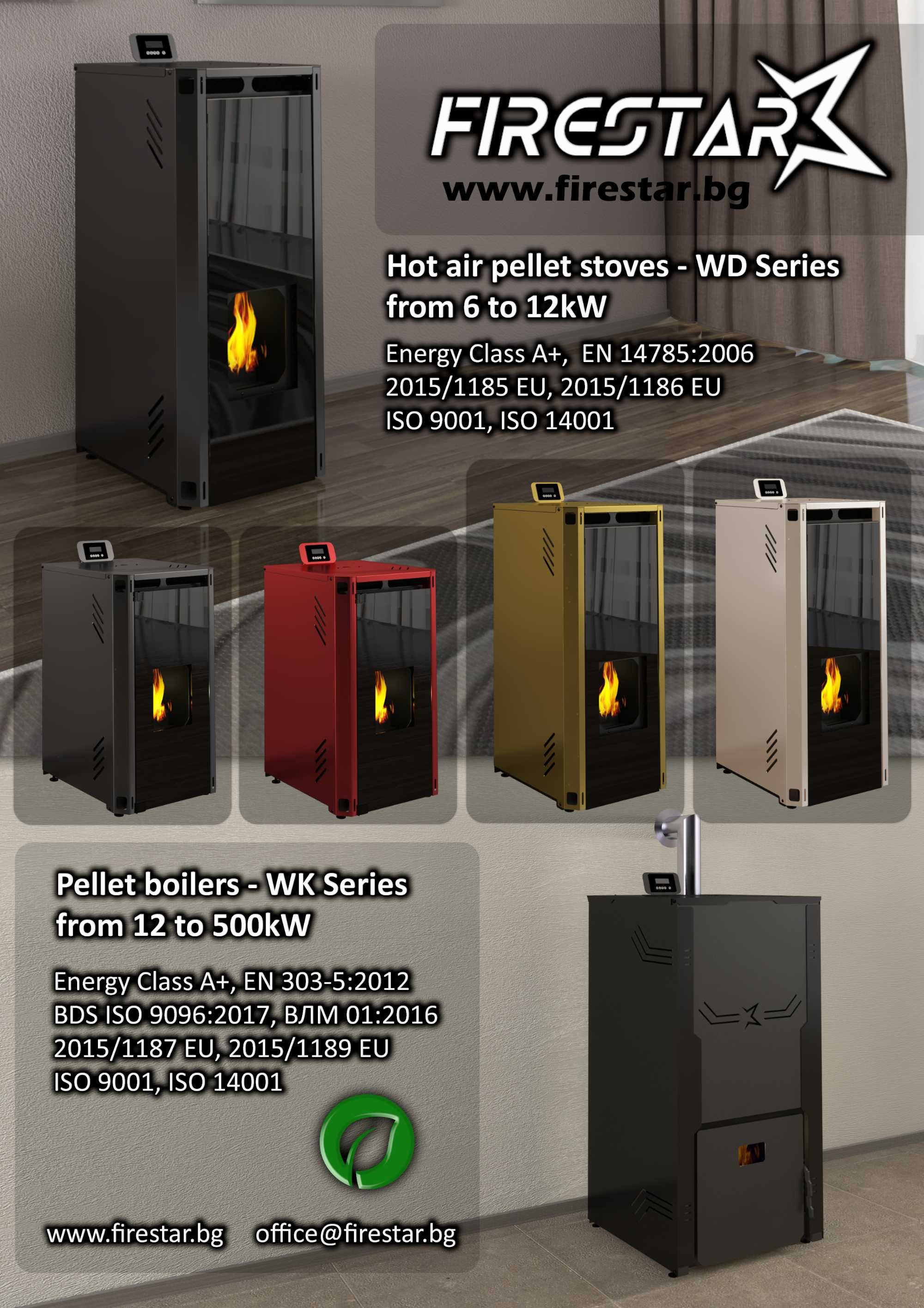 Пелетен котел Firestar WK25 –25kW- модел 2023г. гр. София Военна рампа ...