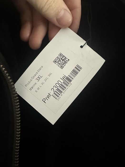 Cojoc  piele întoarsă blană naturală ovine L/XL