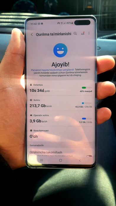 Samsung S10 5G sotiladi narxi kelishilgan holda telefon ideal