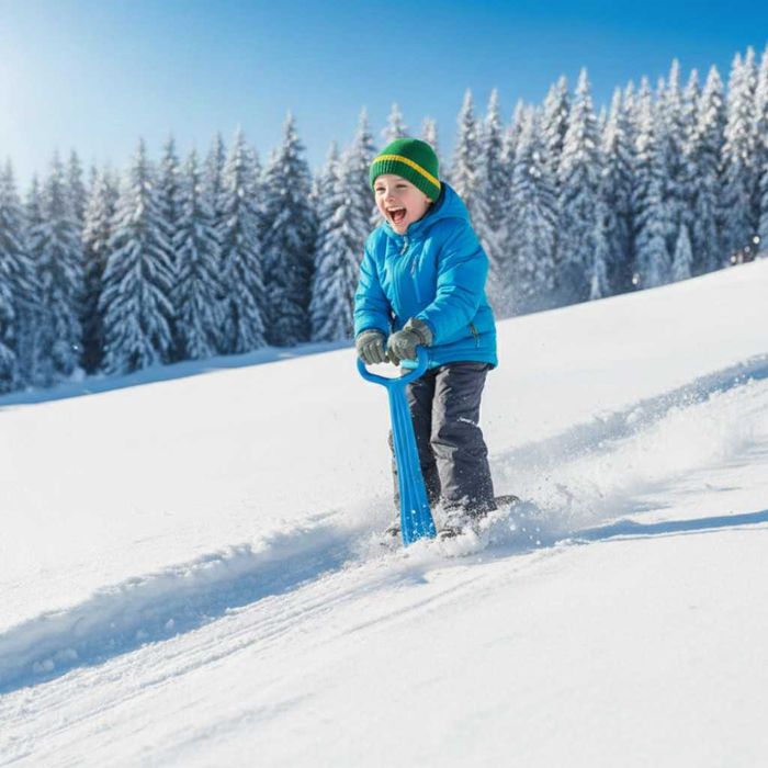 Снежен ски скутер със сгъваем дизайн.