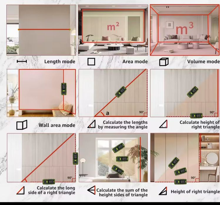 Huepar лазерна ролетка 120метра