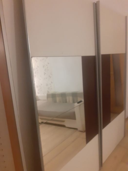 Vand dulap alb - maro