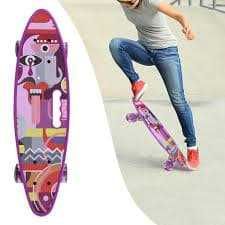 Скейтборд - пенни борд (penny board) со светящимися колесами