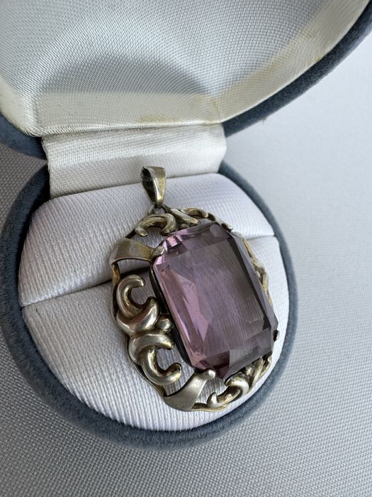 Pandantiv din argint si ametist