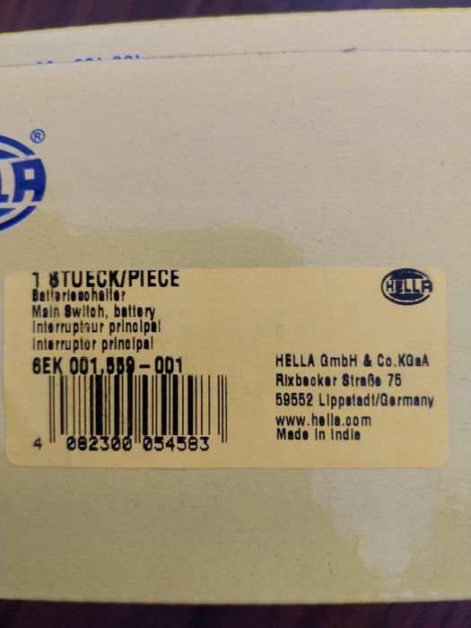 Main switch battery hella