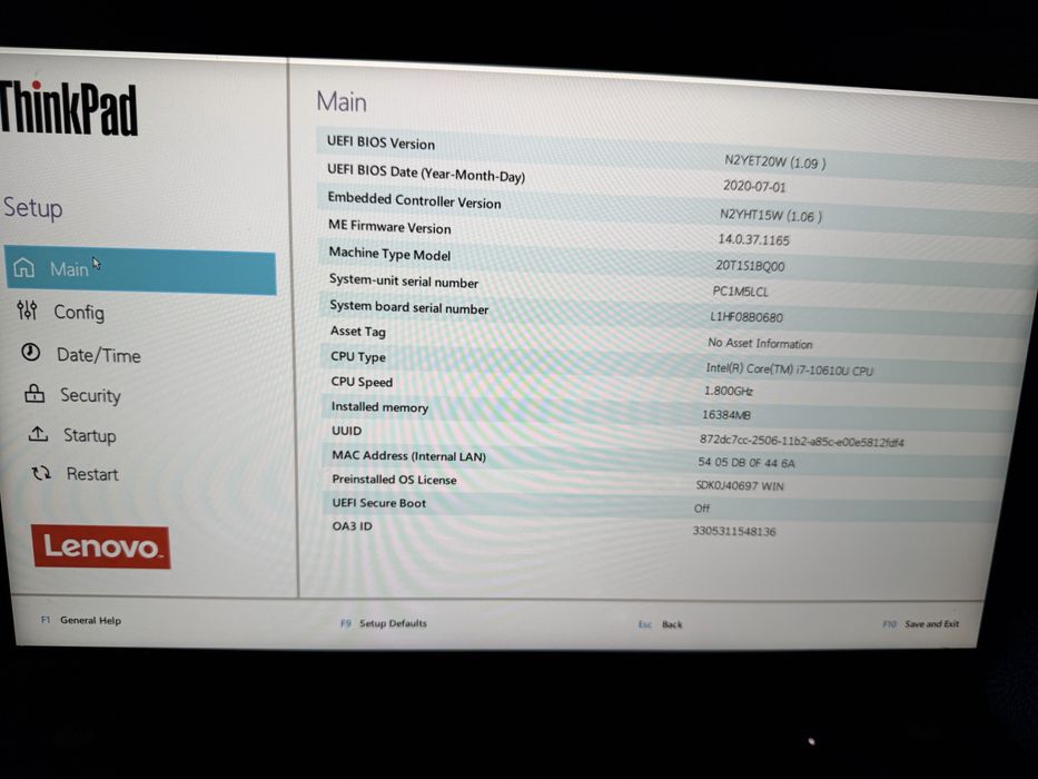Vand laptop lenovo T14s i7 gen 10