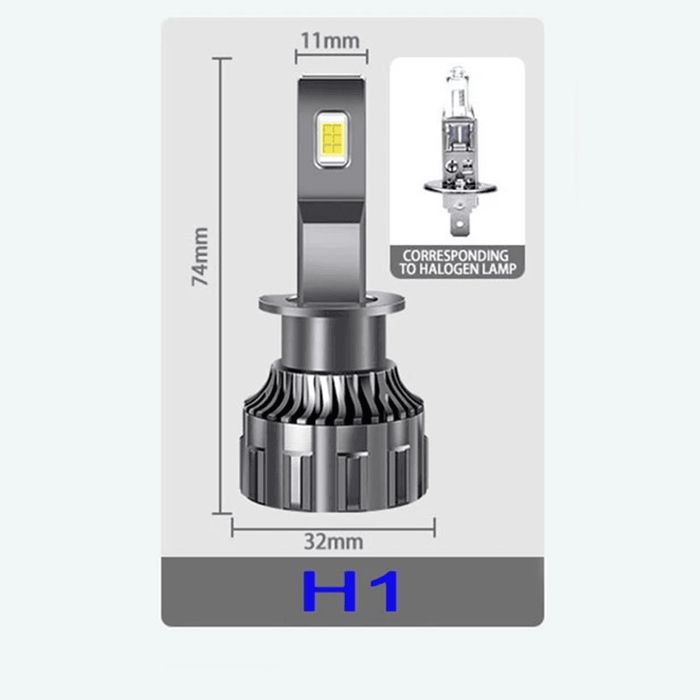 Set 2 Becuri LED H1 Canbus 120W – 12000 LM, 6000K Alb Rece, V20