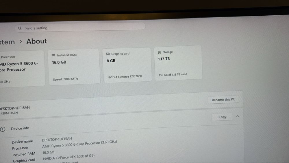 Vand PC Gaming 2080 8GB