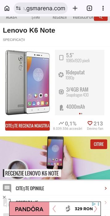 Vând 2 telefoane Lenovo Z6 si K6 Note preț fixx