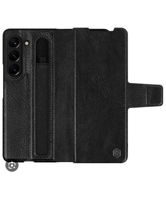 Samsung Z FOLD 4 5 - Husa Nillkin Flip Qin Series Leather Neagra