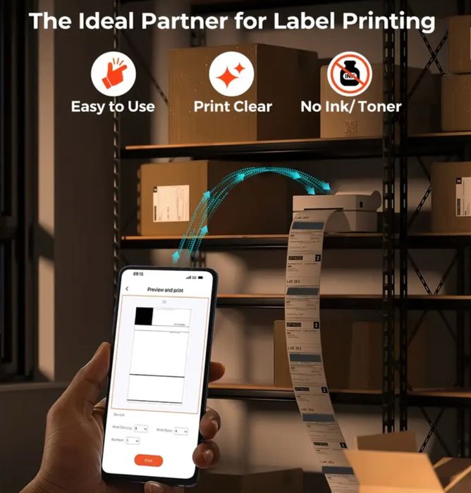 Принтер за етикети и товарителници +350 етикета!Чисто Нов
