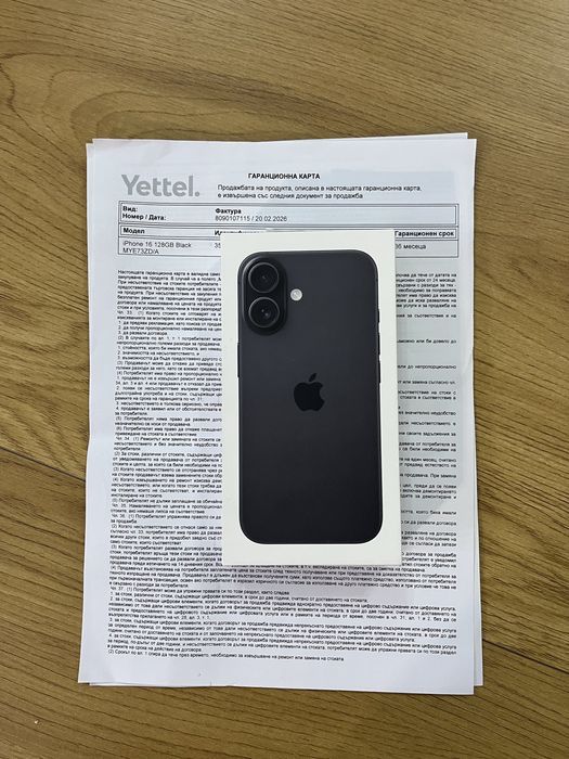 Бартер нов iPhone 16 128gb black 36м гаранция Йетел