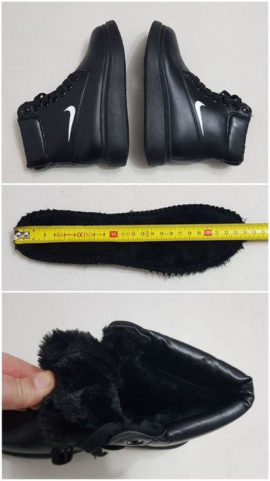 Ghete impermeabile Nike, bocanci de iarnă Nike, piele neagă, nr.38 EU