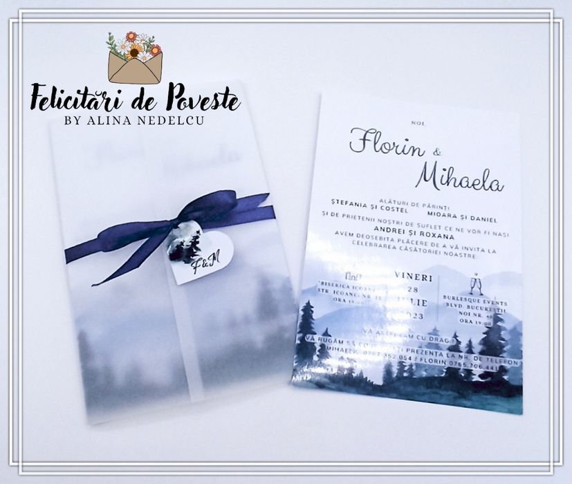 Invitatii de nuntă diverse modele