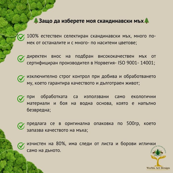 Тотална разпродажба Скандинавски мъх - първо качество