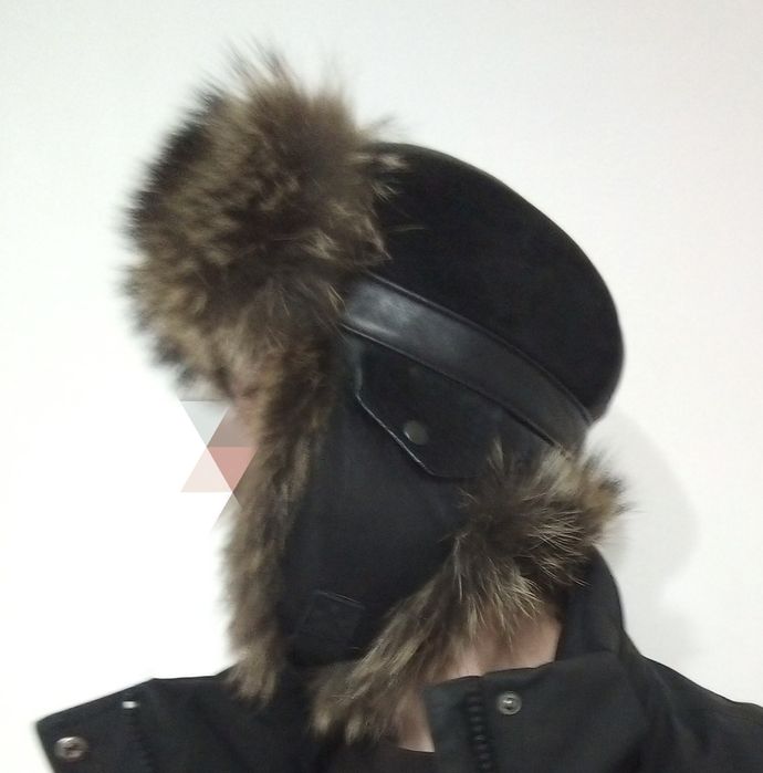 Шапка-ушанка енот