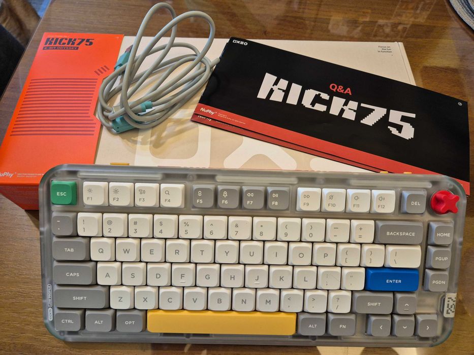 Tastatura Mecanica Wireless Nuphy Kick75 Hybrid-Profile  Silver Nano Switch