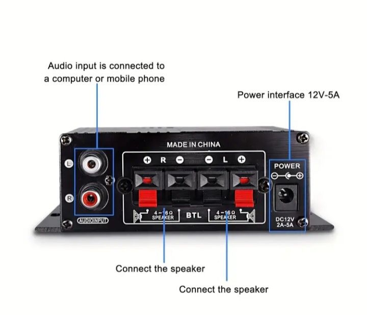 Усилвател 12v -2x100 ВАТА
