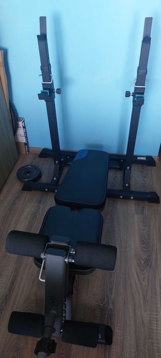Banca fitness cu suport haltera si presa picioare