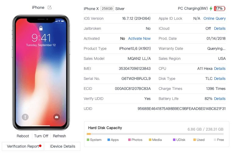 iPhone X 256gb Silver