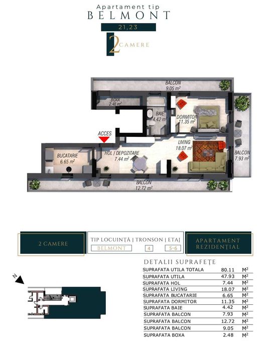 Vând apartament nou cu 2 camere - ARGHEZI RESIDENCE