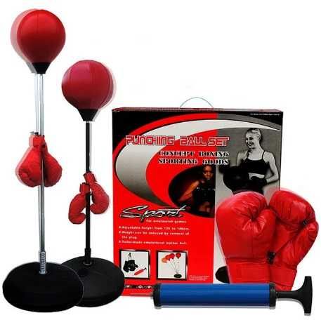 Груша для бокса напольная до 145 см + боксерские перчатки