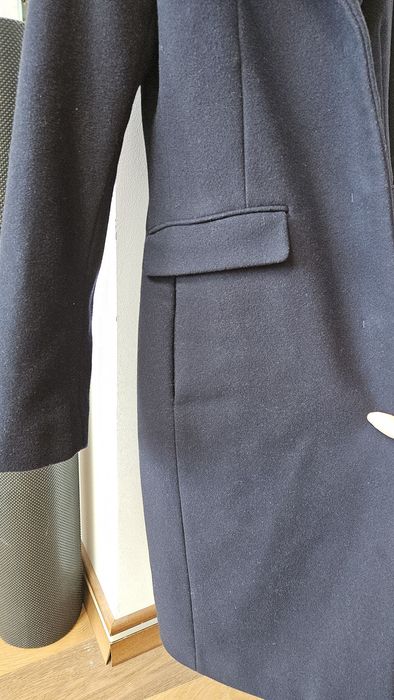 Палто с 80% вълна тъмно синьо