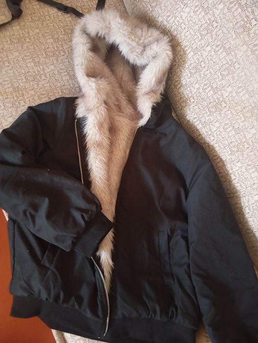 куртка-бомбер с мехом
