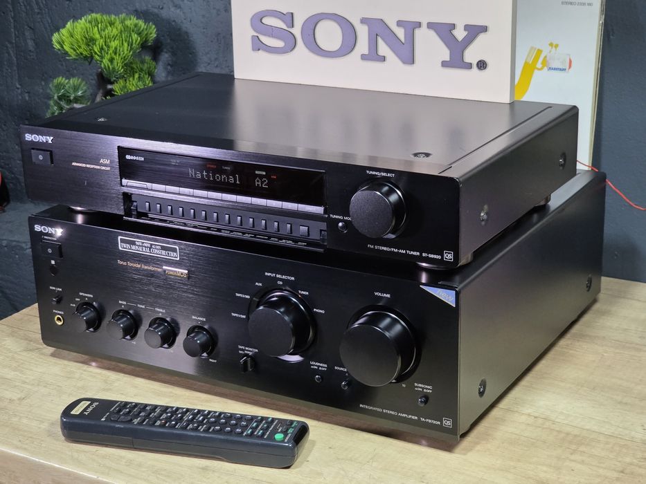 Sistem audio SONY QS, amplificator TA-FB720 QS, radio tuner  ST-SB920 QS, telecomanda, hifi retro,  impecabile
