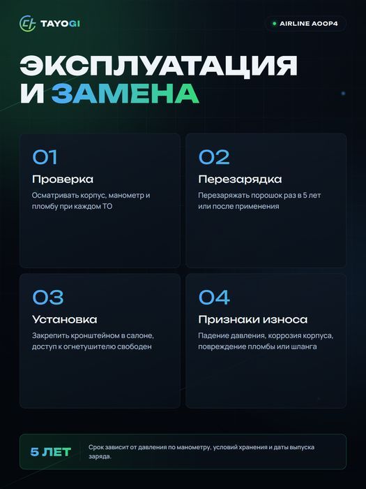 Огнетушитель порошковый AIRLINE ОП-4, 4 л