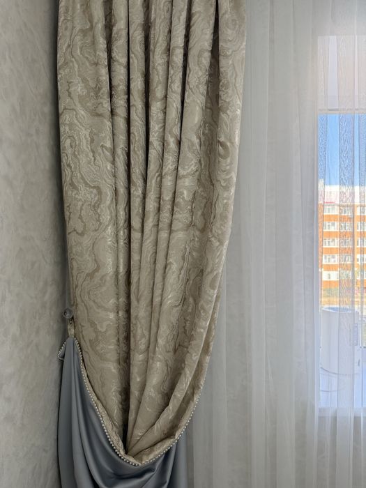 Тюль со шторами в гостиную шикарного качества