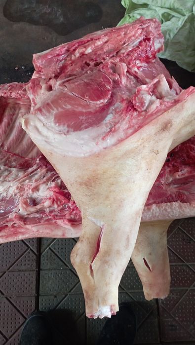 Свежее домашнее мясо свинина, выращенное без химии и антибиотиков.