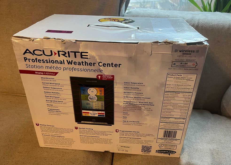 Statie meteo profesionala wireless AcuRite 5 in 1 noua la cutie