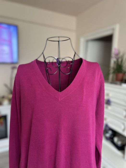 Pulover lung Bhs, marime 48, nou, fucsia