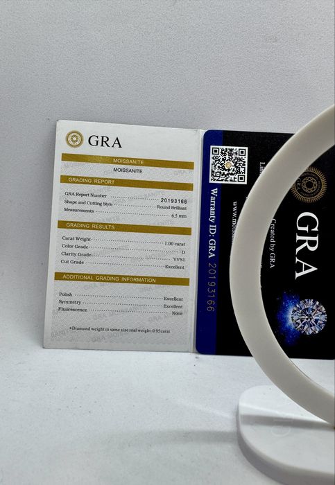 Сребърни обеци с мойсанит (Диамант) 1 карат