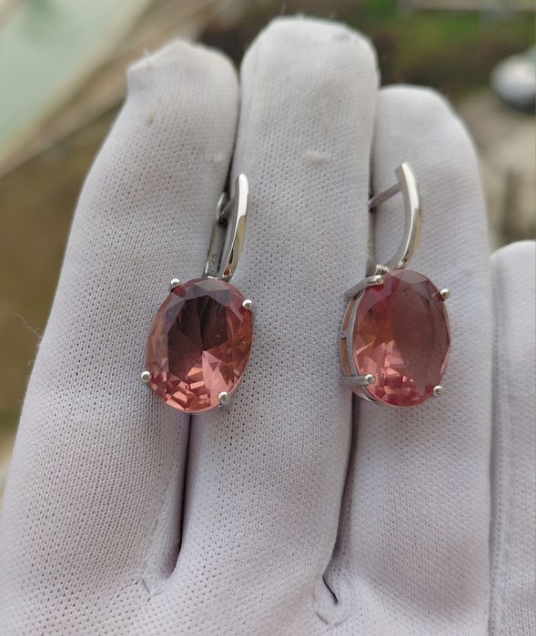 Серьги  Султанит Серебро 925.