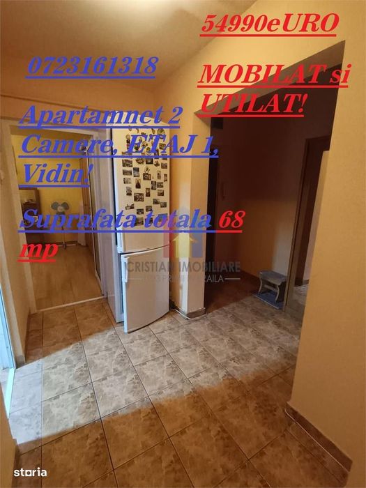 Etaj 1! Spatios 68 mp! Ap 2 camere, zona Vidin — fotografia 1