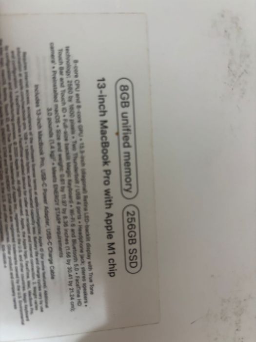 Макбук про 13 м1 8 гб 256 ccd